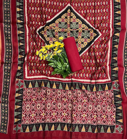 356A Cotton Black With Red Suit Fabric / CKC Cotton Bazaar