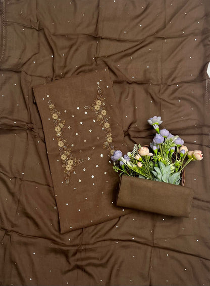 CKC 589 Georgette Brown Suit Fabric / CKC Georgette Suits