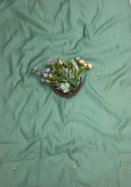 456A Pure Mul Cotton Dusty Sea Green Suit Fabric/ CKC Mul Cotton