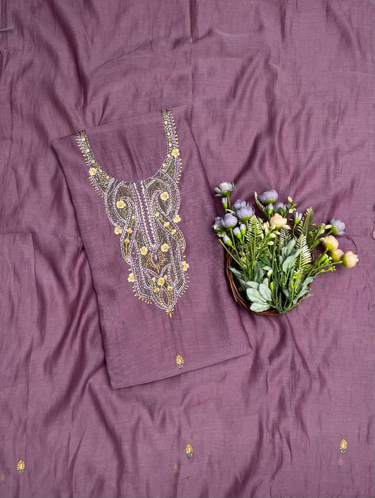 457A Pure Mul Cotton Dusty Purple Suit Fabric/ CKC Mul Cotton