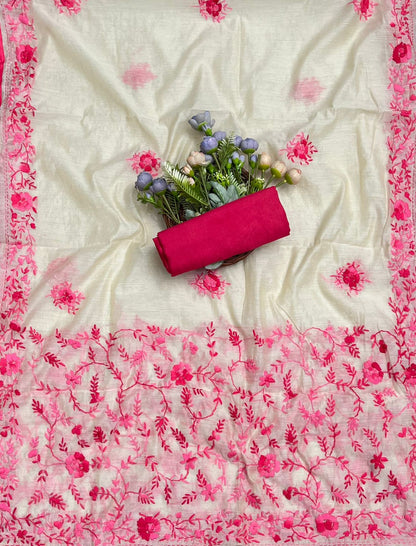 710B Mul Chanderi Pink Suit Fabric/ CKC Mul Cotton