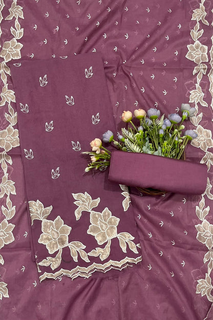 Mul Cotton Purple Suit Fabric/ CKC Mul Cotton