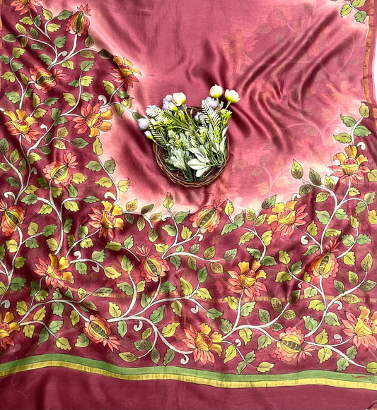 CKC 615 Pure Maheshwari Rust Red Suit Fabric/ CKC Maheshwari Suits