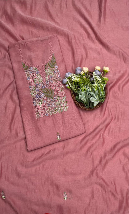 459A Mul Cotton Dusty Pink Suit Fabric/ CKC Mul Cotton
