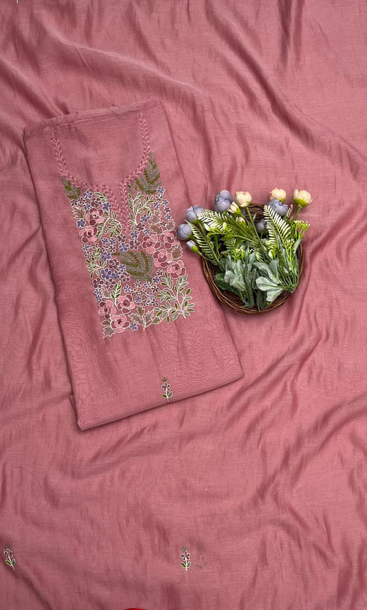 459A Mul Cotton Dusty Pink Suit Fabric/ CKC Mul Cotton