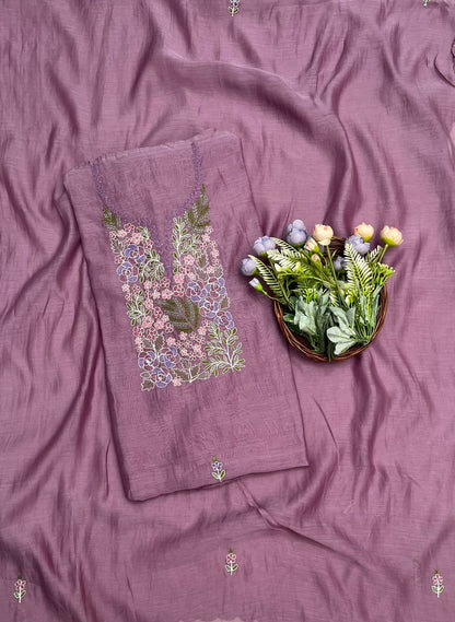 460A Mul Cotton Dusty Purple Suit Fabric/ CKC Mul Cotton
