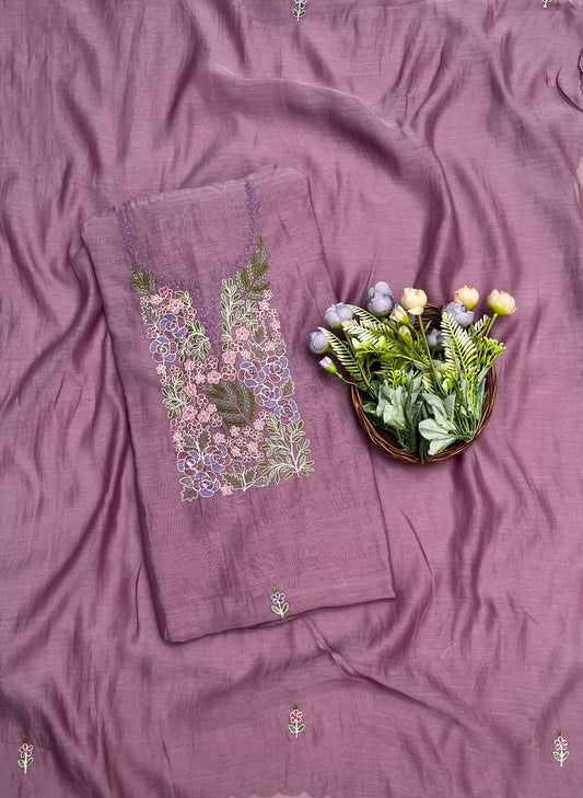 460A Mul Cotton Dusty Purple Suit Fabric/ CKC Mul Cotton