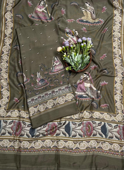 Bamber Modal Mehndi Green Suit Fabric / CKC Muslin Suits