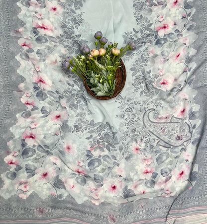 CKC 618 Georgette Grey Suit Fabric / CKC Georgette Suits