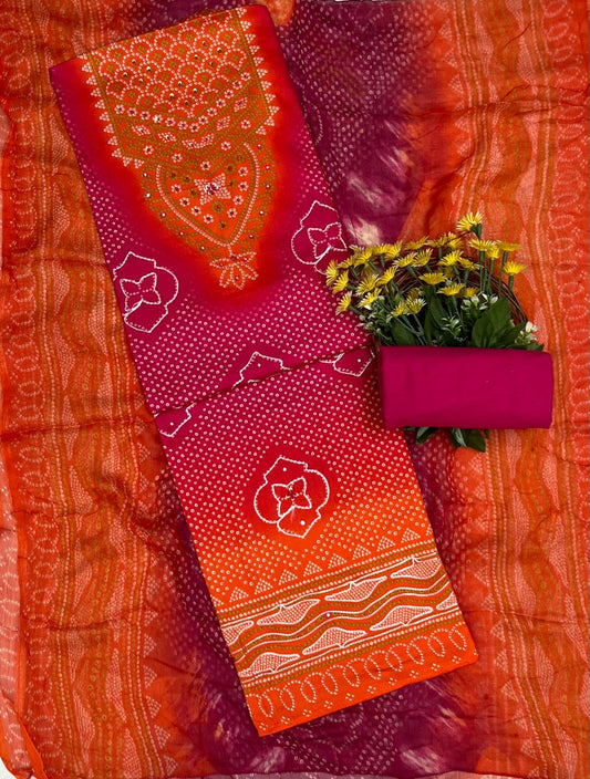 CKC 692 Cotton Hot Pink Suit Fabric / CKC Jaipuri Suits