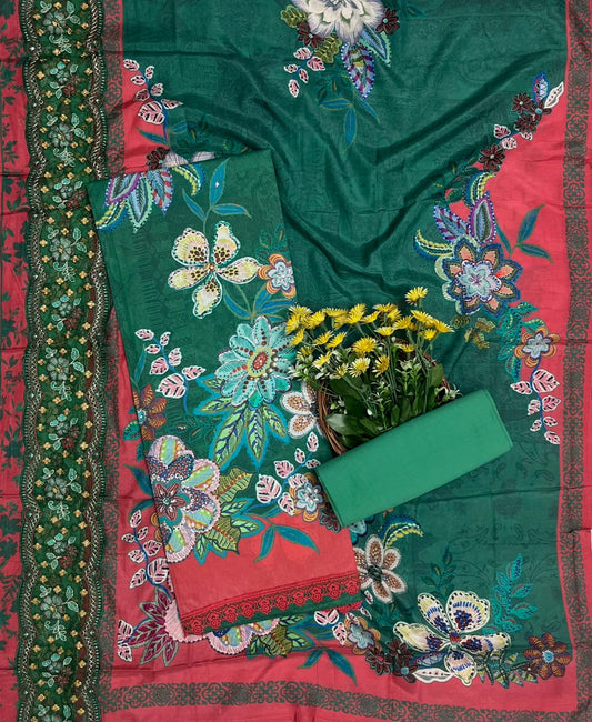 139A Cotton Dark Green Suit Fabric / CKC Cotton Bazaar