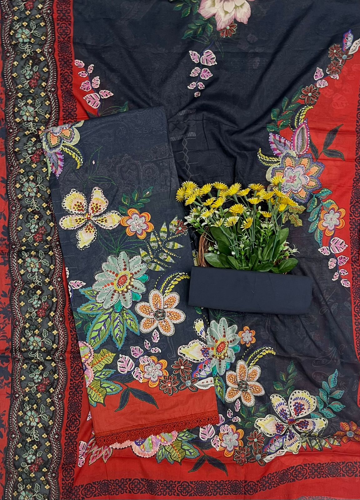 219B Cotton Navy Blue Suit Fabric / CKC Cotton Bazaar
