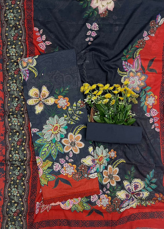 219B Cotton Navy Blue Suit Fabric / CKC Cotton Bazaar
