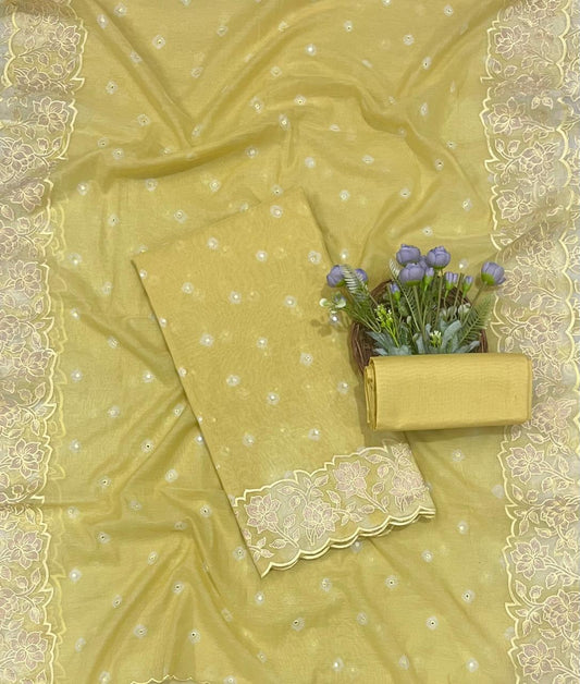 क्रेप गुलाबी सूट संग्रह / हाथ से पेंट किए गए सूट