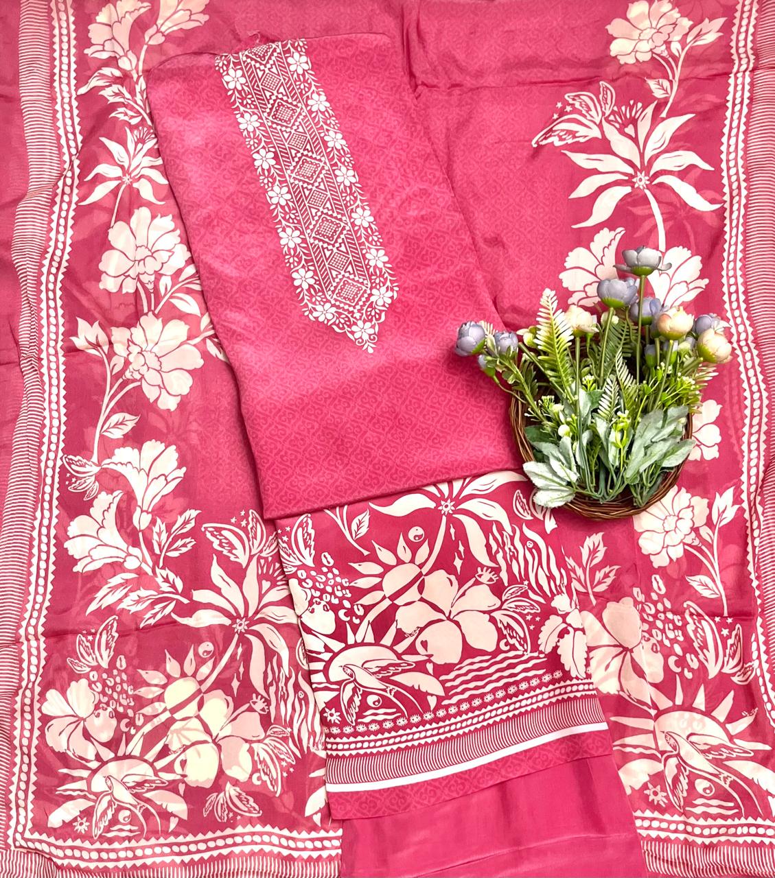 CKC 9 Muslin Pink Suit Fabric / CKC Muslin Suits