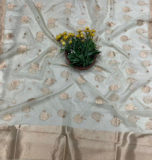 CKC 363 Brocade Banarasi Crepe Light Skin Suit Fabric / CKC Banarasi Edit