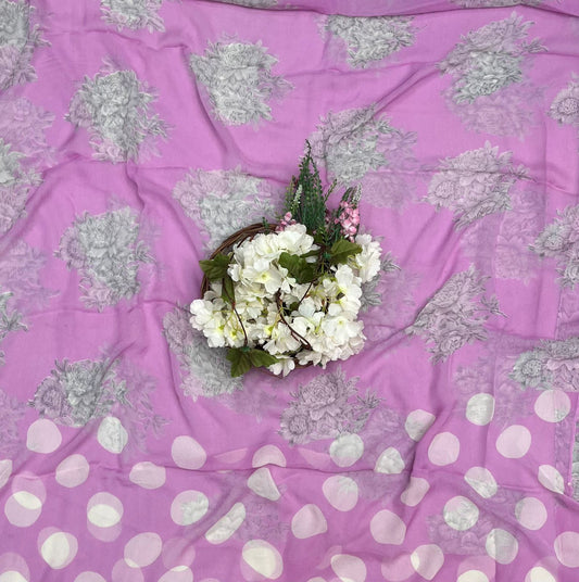 Ckc 912 Chiffon Polka Dot Light Purple Suit Fabric / CKC Polka Story