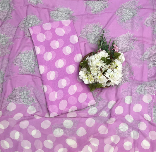 Ckc 912 Chiffon Polka Dot Light Purple Suit Fabric / CKC Polka Story