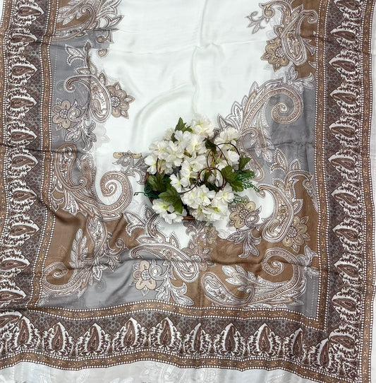 Ckc 674 Chinon Jacquard Brown Suit Fabric / CKC Phoolon Ka Ghar