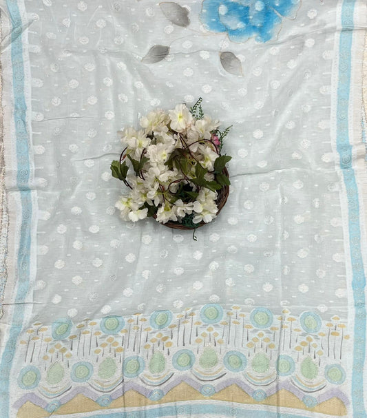 CKC 561  Mul Cotton Sky Blue  Suit Fabric/ CKC Mul Cotton
