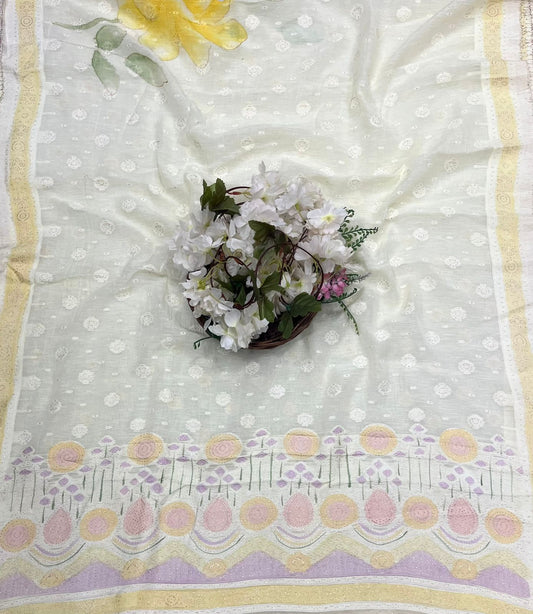 CKC 559 Mul Cotton Lemon Suit Fabric/ CKC Mul Cotton