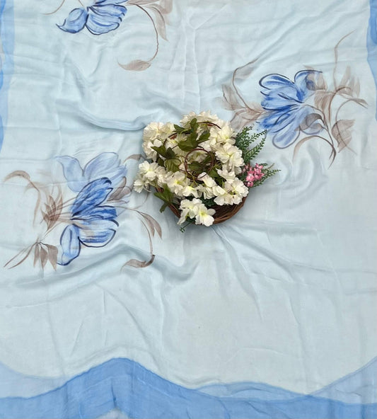 क्रेप गुलाबी सूट संग्रह / हाथ से पेंट किए गए सूट