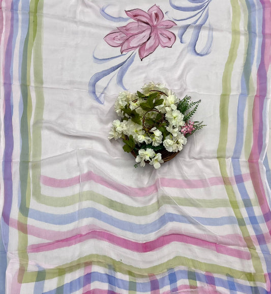 क्रेप गुलाबी सूट संग्रह / हाथ से पेंट किए गए सूट