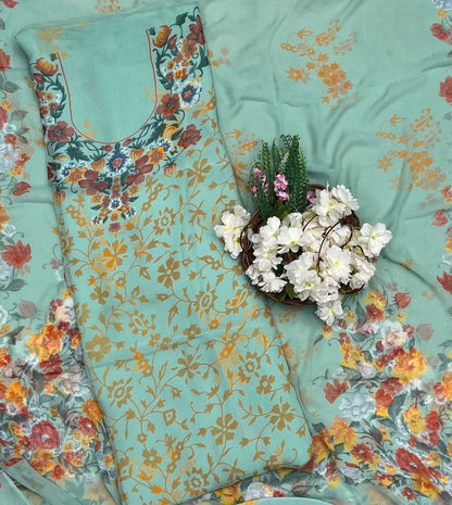 721 Chiffon Light Sea Green Suit Fabric / CKC Chiffon Suits