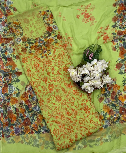 725 Chiffon Green Suit Fabric / CKC Chiffon Suits