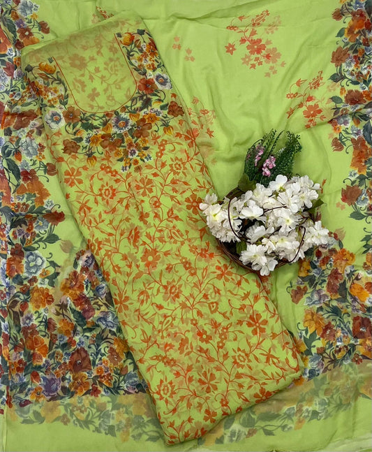 Ckc 725 Chiffon Green Suit Fabric / CKC Chiffon Suits
