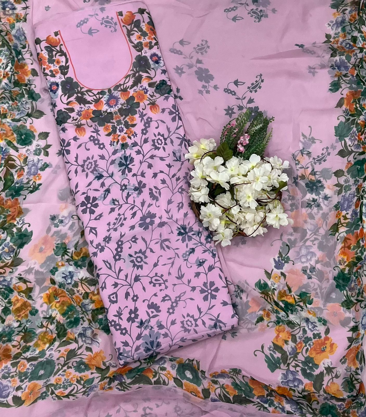 Ckc 728 Chiffon Light Pink Suit Fabric / CKC Chiffon Suits