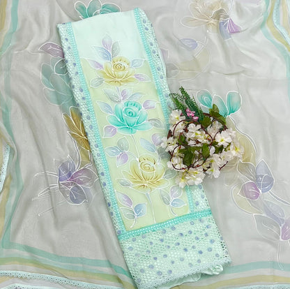 776 Organza Light Sea Green Suit Fabric/ CKC Partywear Collection