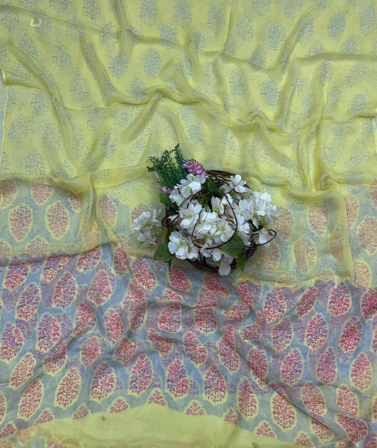 Ckc 732 Chinon Grey With Lemon Suit Fabric / CKC Phoolon Ka Ghar