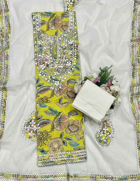 CKC 740 Cotton Yellow Suit Fabric / CKC Cotton Bazaar