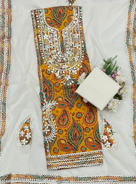 CKC 741 Cotton Mustard Suit Fabric / CKC Cotton Bazaar