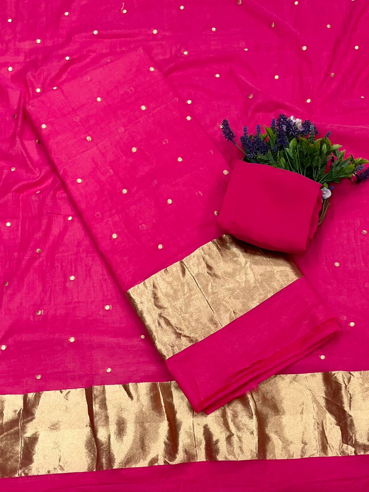 Ckc 988 Mul Cotton Dark Blush Pink suit Fabric/ CKC Mul Cotton
