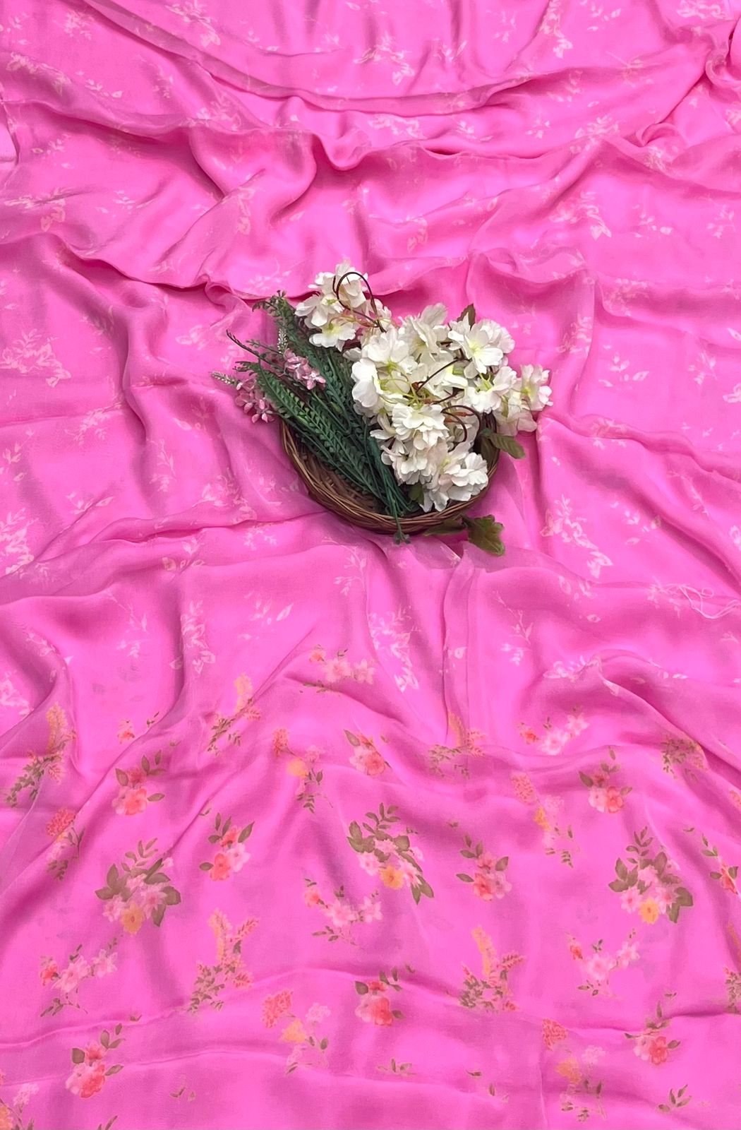 Ckc 806 Chinon Pink Suit Fabric / CKC Phoolon Ka Ghar