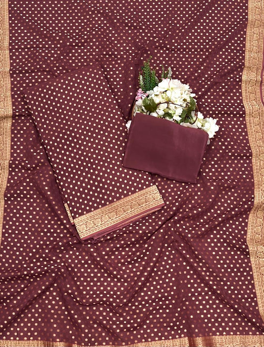 91 A Georgette Maroon Suit Fabric/ CKC Partywear Collection