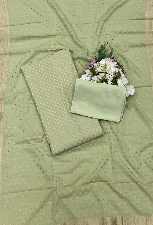 90 A Georgette Pista Green Suit Fabric/ CKC Partywear Collection