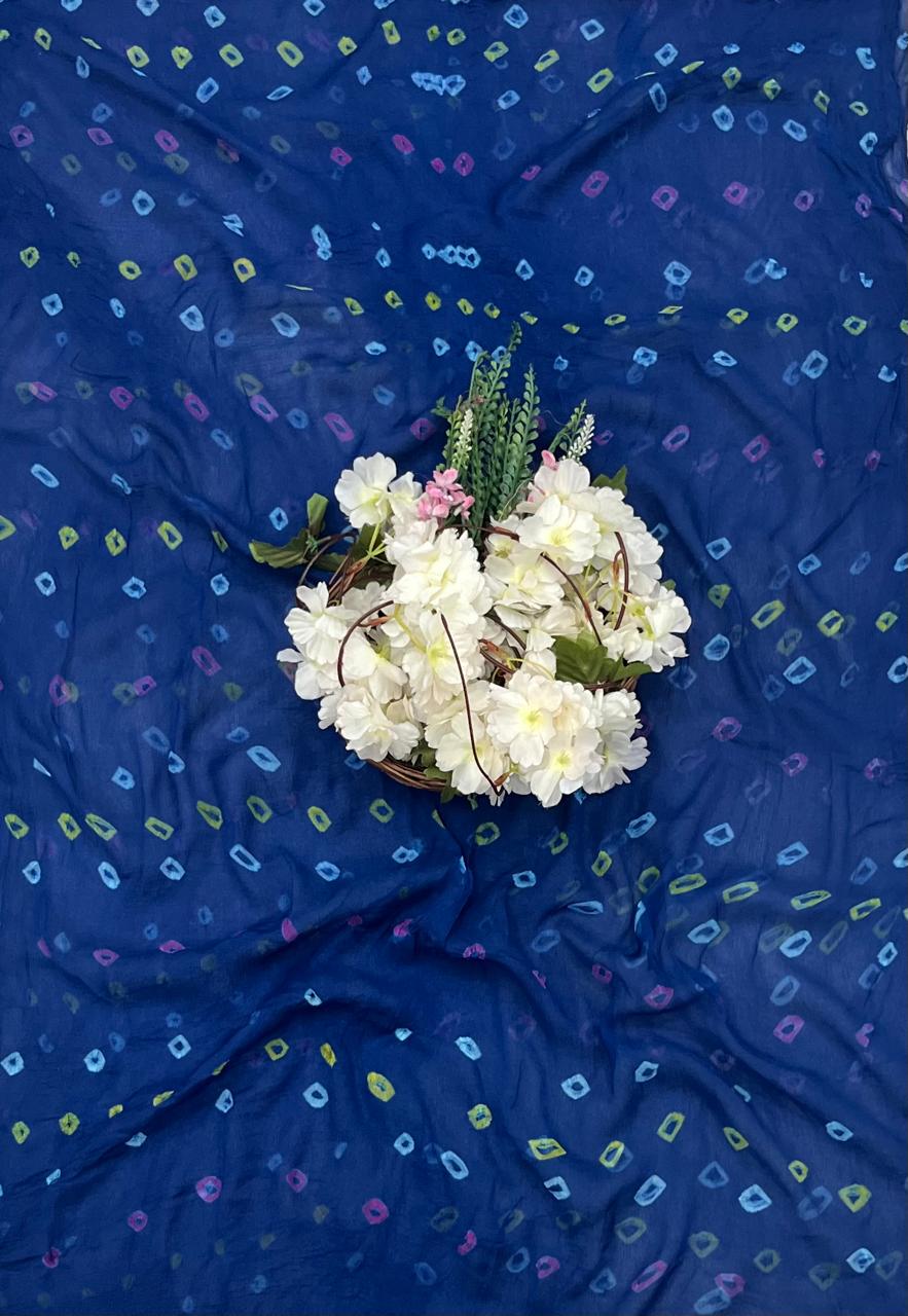 815 Jaipuri Georgette Navy Blue Suit Fabric / CKC Jaipuri Suits