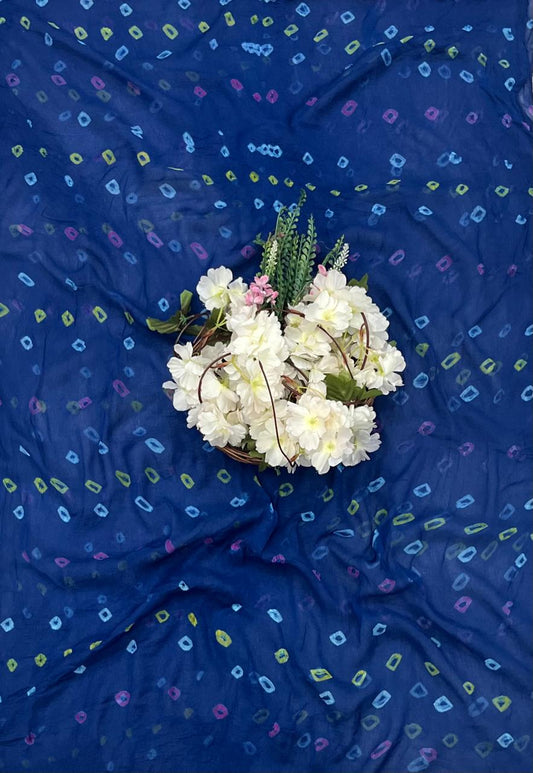 815 Jaipuri Georgette Navy Blue Suit Fabric / CKC Jaipuri Suits