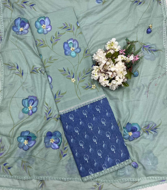 305A Cotton Blue Suit Fabric / CKC Cotton Bazaar