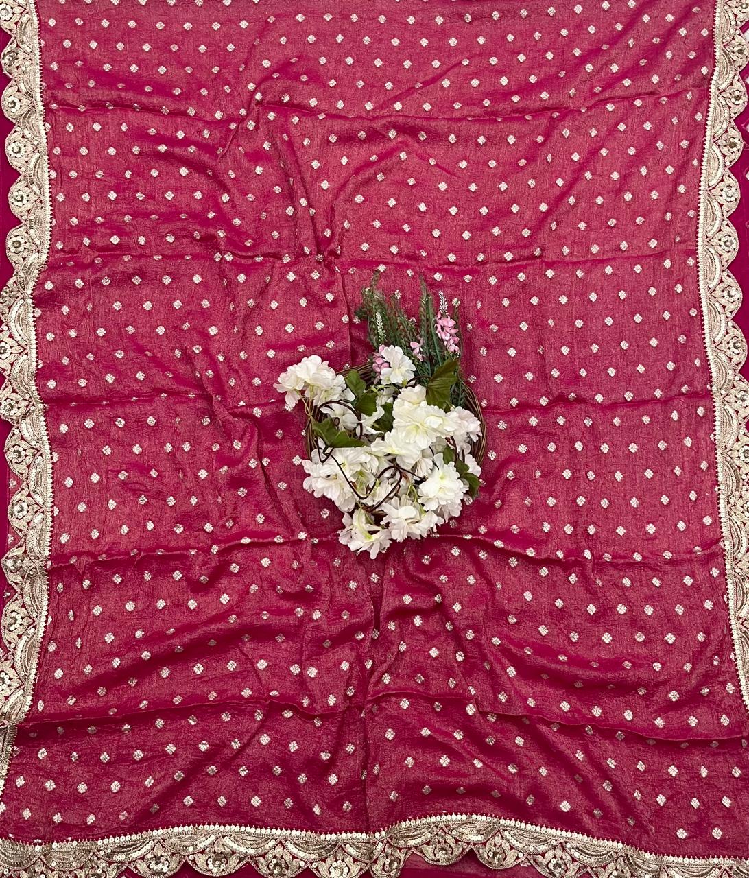 309A Organza Silk Dark Magenta Suit Fabric/ CKC Partywear Collection