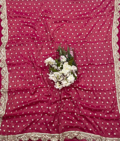 309A Organza Silk Dark Magenta Suit Fabric/ CKC Partywear Collection
