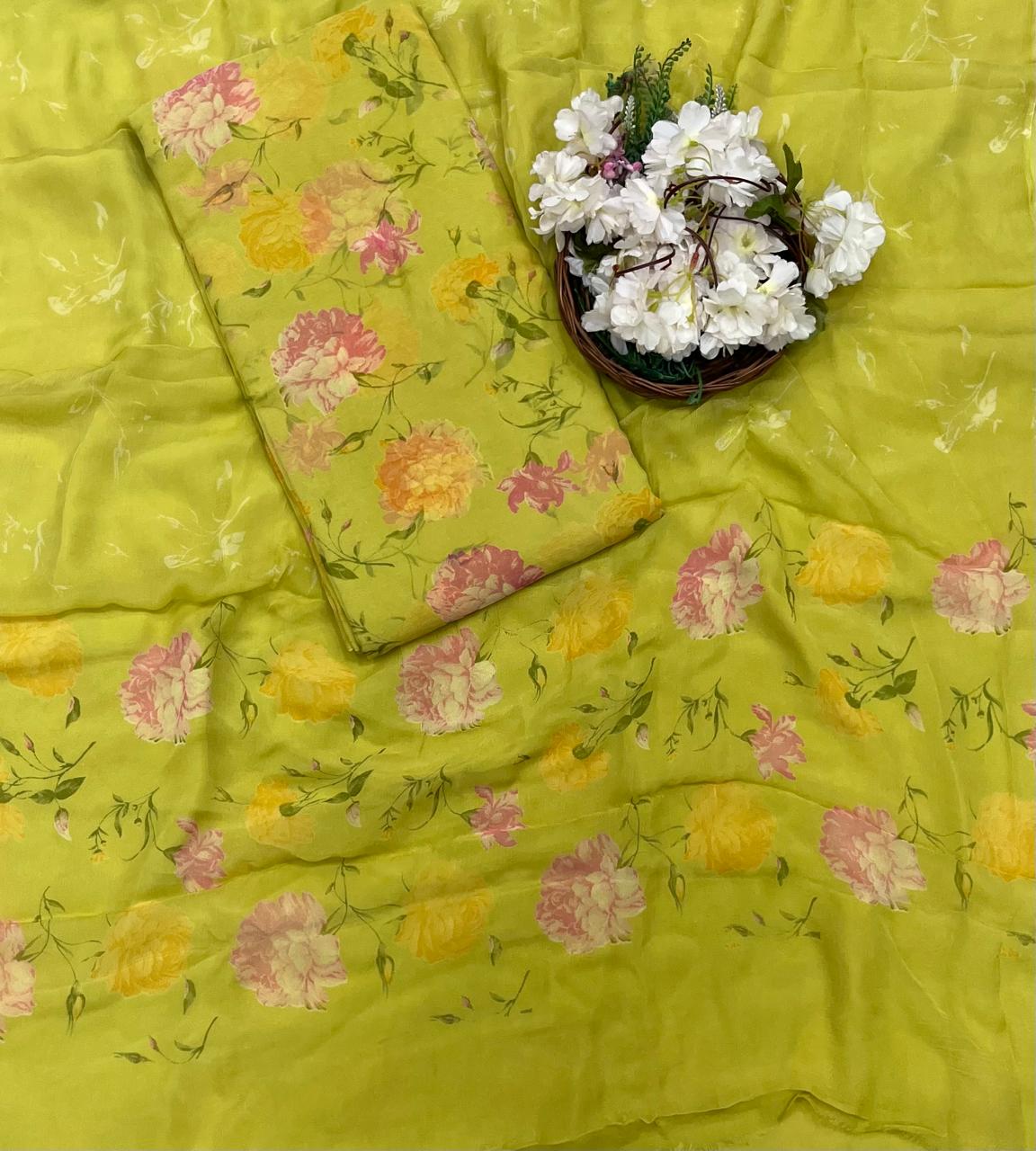 407A Chiffon Green Suit Fabric / CKC Chiffon Suits