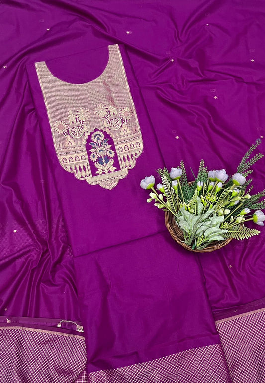 451A Silk Purple Suit Fabric/ CKC Banarasi Edit