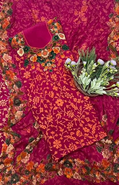 Ckc 142 Crepe Dark Majenta Suit Fabric / CKC Crepe Suits