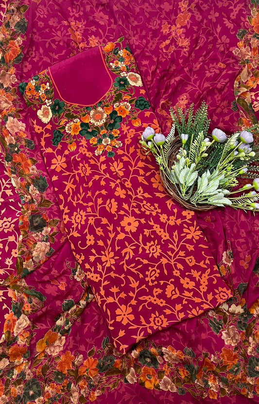 Ckc 142 Crepe Dark Majenta Suit Fabric / CKC Crepe Suits