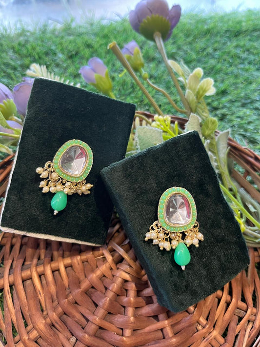 Pearls Sea Green Earing Set /CKC Jewels
