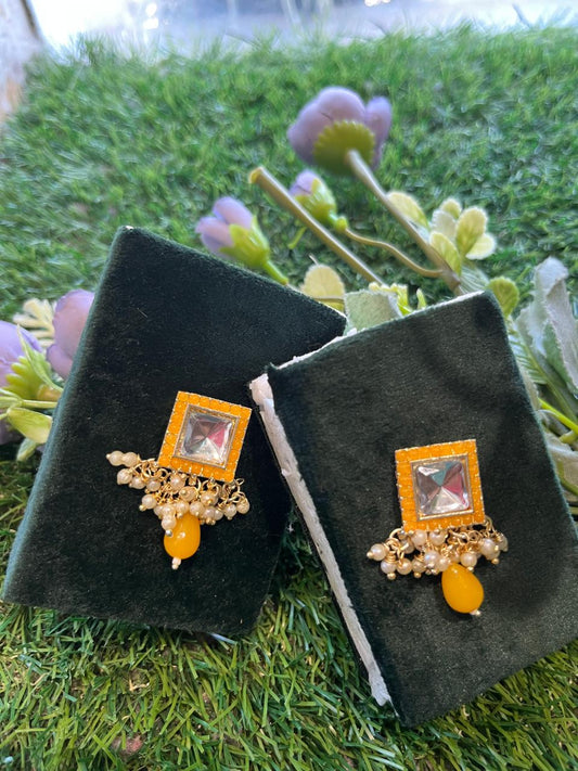 Pearls Orange Earing Set /CKC Jewels
